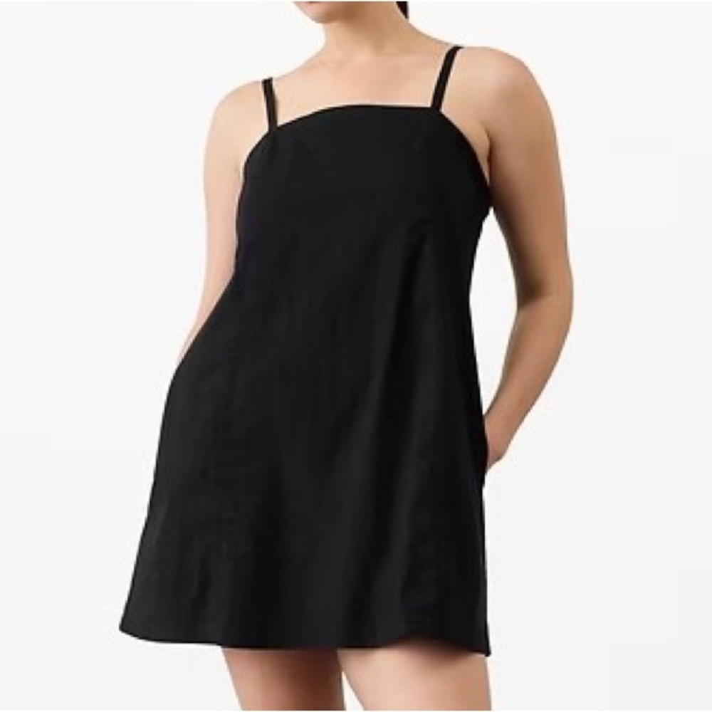 Athleta Black Spaghetti Strap Mini Dress